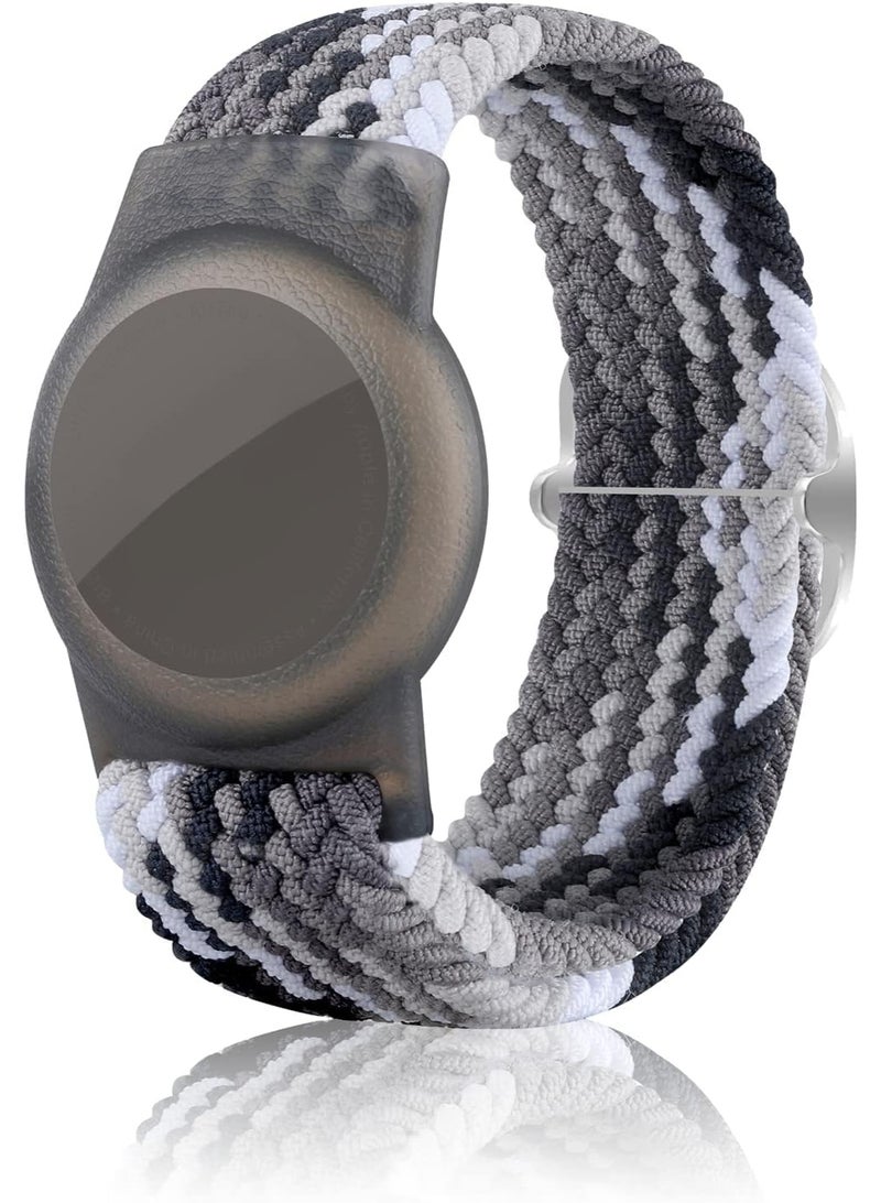 Ecosystem Bracelet Kids For AirTags Children's Waterproof, Anti-Lost & Anti-Scratch Protection Compatible with Airtags Bracelet for Kids, Nylon Strap Case Holder Case Toddler (White Black) - Image 1